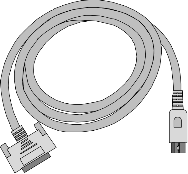 The image shows a coiled cable with an attached USB connector next to another similar but uncoiled cable also connected by its end to what appears to be a device on top of it.