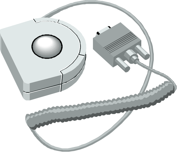 The image shows a collection of electronic devices including an external hard drive connected to what appears to be a computer mouse with cords trailing off into space on either side; there is also a power strip in front of these items, and it's all set against a black background.