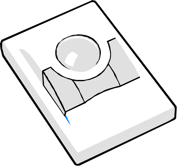 The image shows a white keyboard with keys labeled 'a', 's', 'd' on top row; 'f', 'j', 'k' in middle row; and an upside-down magnifying glass next to it, which is not part of the actual keyboard but appears as if placed there.