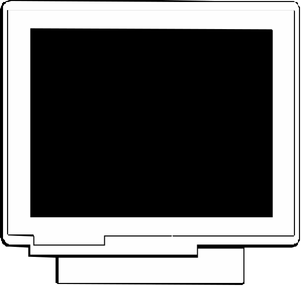 The image shows two computer monitors side by side with a black screen on each monitor; there is no text present within this small clip-art illustration.