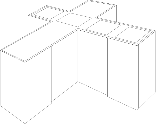 The image shows a black and white puzzle box with various compartments that can be opened to reveal different sections inside it.