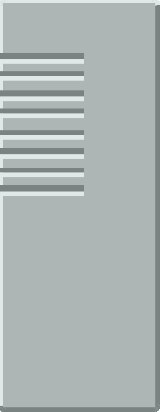 The image shows a vertical strip with horizontal lines of varying lengths on each side against a light background.