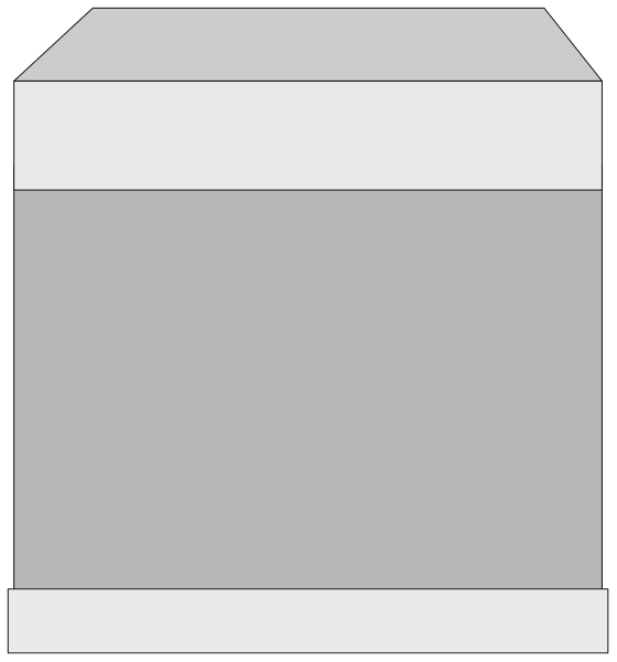 The image shows a simple gray box with no visible content inside it against an untextured background on its left side.