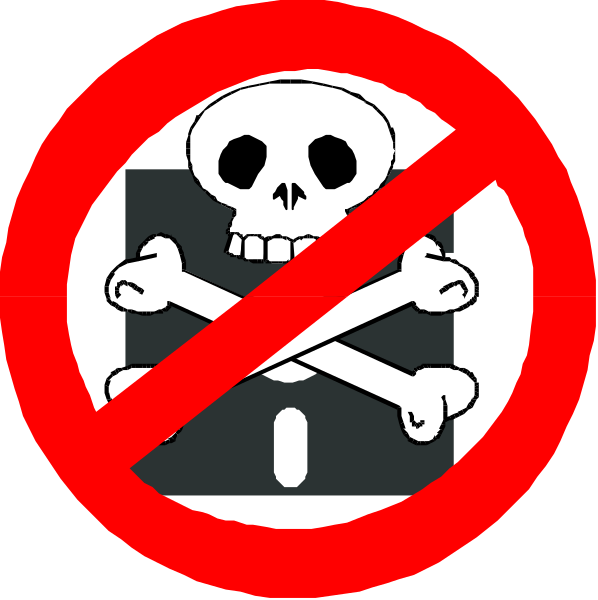 The image shows two signs with a skull symbol crossed out by an "X" on them against different backgrounds: black for one sign and white for another.