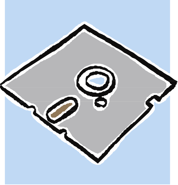 The image shows a simple line drawing of an open book with pages facing upwards on what appears to be a tabletop surface against a plain background; there is no text present in this clip-art illustration, and it does not depict any actions being performed by objects or people within the frame.