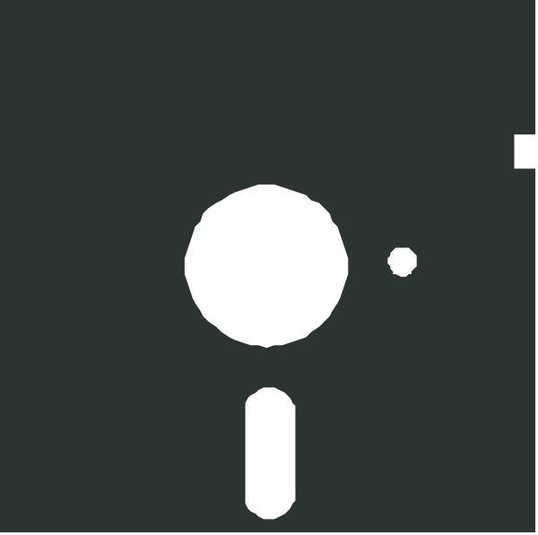 The image shows a simple black and white icon of an ice cream cone with two scoops on top against a dark background.