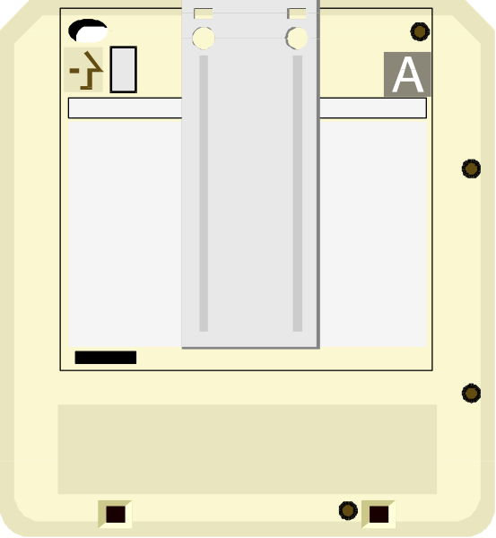 The image shows a simple floor plan of an apartment with labeled rooms: A living room on top left corner connected to another space in front by what appears to be a hallway; below that is likely a kitchen area, and next to it seems like there's a bathroom or utility closet indicated by the presence of pipes. The layout suggests a compact urban dwelling design where spaces are efficiently utilized for functionality without compromising on essential amenities such as living room, bedroom (not visible), kitchenette with sink, toilet paper roller holder and possibly other utilitarian items in the hallway area; there