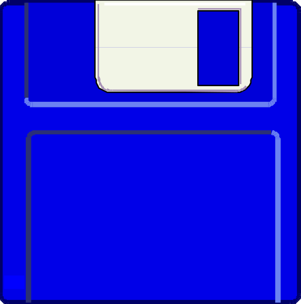 The image shows a blue floppy disk with an icon of a white computer mouse on it against a purple background.