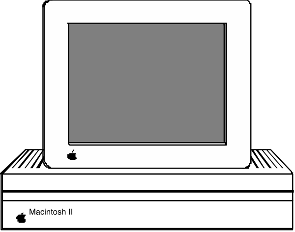 The image shows a computer monitor with no visible content on its screen against a dark background.
