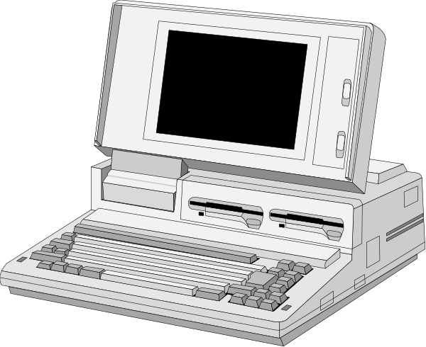 The image shows a computer with an open keyboard on top of it against a black background.