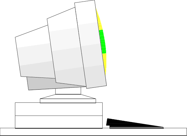 The image shows a white cone with an open top on its side against a dark background.