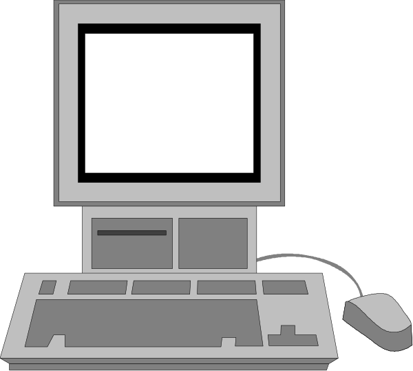 The image shows a computer monitor displaying an empty window on top of which is another smaller screen showing what appears to be a webpage with text content; next to it sits a laptop keyboard partially visible in front, and there's also a mouse connected by wire near its lower right corner.