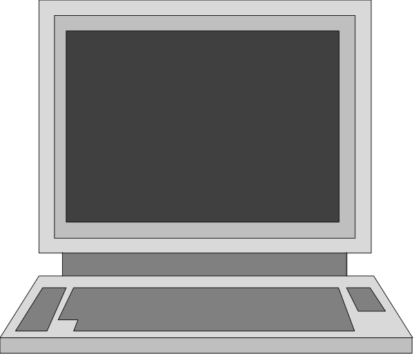 The image shows a laptop computer with its screen turned off on top of what appears to be an open book lying flat against it.