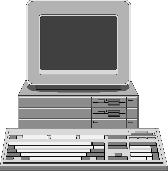 The image shows two views of a desktop computer with an open case on top revealing its internal components such as keyboard keys, mouse buttons, monitor screen displaying icons, hard drive bays, power supply unit, and cooling fans inside; it is set against a dark background that highlights the details within. There are no people or animals present in this image. The actions depicted include opening of computer case to show internal components for inspection or maintenance purposes. No specific setting can be determined from these views alone as they focus on the desktop computer itself and its parts rather than an environment around it.