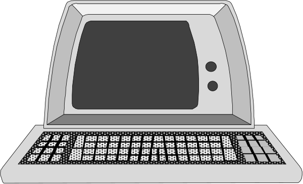 The black and white illustration shows a desktop computer with its monitor displaying an error message on top of it; to the left is another smaller screen showing what appears to be data entry fields for inputting information, suggesting that this might represent some sort of interface or control panel within the larger image where we can see only part.