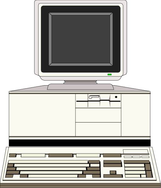 The image shows a desktop computer with an open case on top of it against a dark background.