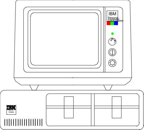 The image shows a black screen with two white dots at different positions on it.