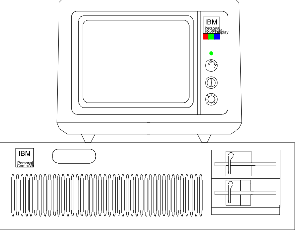 The image shows a black screen with two white dots on it; there is no other content visible within this small clip-art frame.
