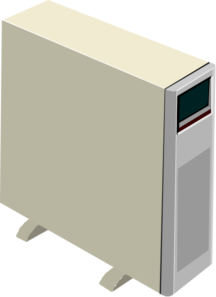 The image shows a beige electric heater with digital controls on its front panel set against an indistinct background that does not provide any additional context about location or environment.