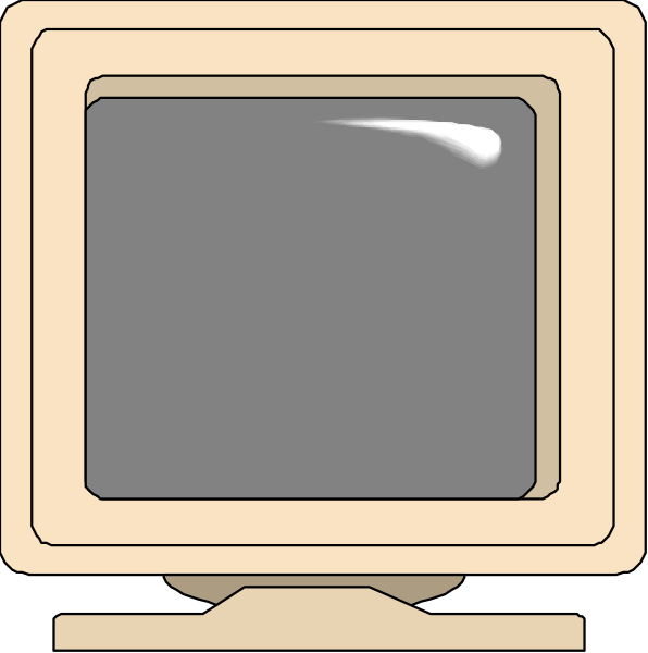 The image shows a computer monitor with no content displayed on it next to two other monitors that have similar designs but also lack any visible screensavers.