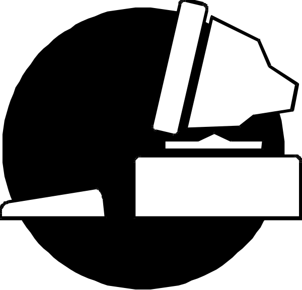 The black and white silhouette of a gavel next to an election ballot box with two arrows pointing at it from above.