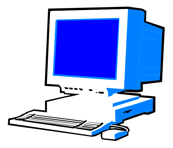 The image shows a computer monitor with blue screen on top of it sitting next to an old desktop computer tower that has two visible floppy disk drives in front of them is placed against a black background.