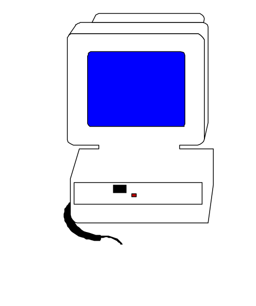 The image shows a computer monitor with an open window on top of it against a black background.