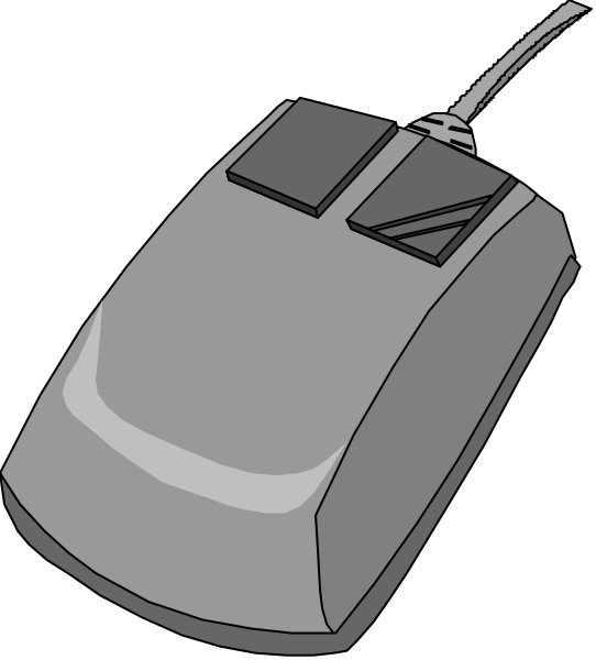 The image shows a computer mouse with two buttons on it against a black background.