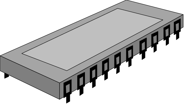 The image shows a computer motherboard with RAM modules on either side of it against a black background.