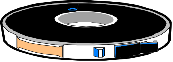 The image shows a black and white illustration of two circular rings with concentric circles inside them against an indistinct background; there is no text present in this clip-art image.