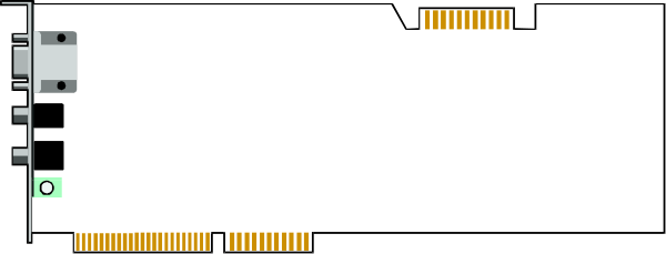 The image shows a computer monitor displaying an abstract pattern with various shapes and lines against a dark background.