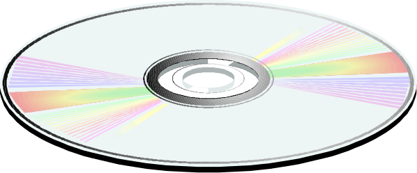 The image shows a collection of CDs with colorful rainbow patterns on them arranged around an empty disc holder that is placed in front of two stacked Cds.