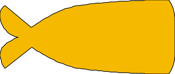 The image shows a stylized fish with an arrow pointing to it against a gray background.