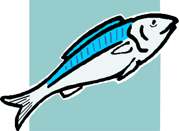 The image shows a cartoon of an anglerfish with blue fins swimming near what appears to be its lure on the ocean floor.