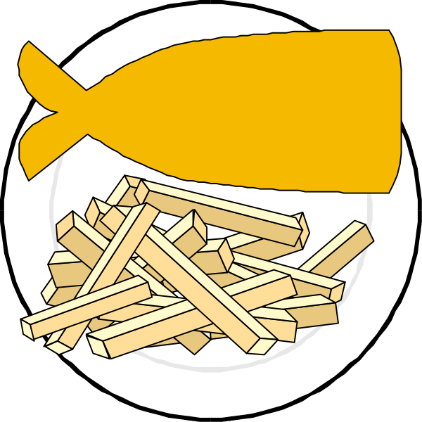 The image shows a cartoon depiction of French fries with an accompanying caption that reads "French Fry" in bold letters atop them; to their right is a small pile of wooden sticks, and below these items there's another smaller text reading "Wooden Sticks."