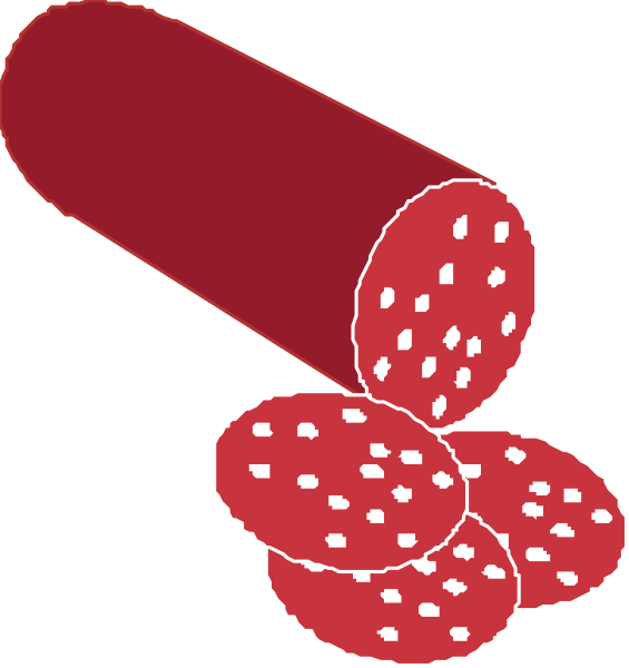 The image shows two slices of pizza with different toppings: on top is a slice covered in pepperoni pieces, while below it appears as if there's an additional layer beneath that has been removed from one side and reveals another type of food underneath—possibly mushrooms or similar items.