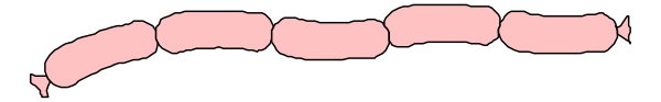 The image shows a pink line on top of an object that appears to be gray with some black detailing at its end; it is set against a neutral background without any other objects present in this small clip-art format.