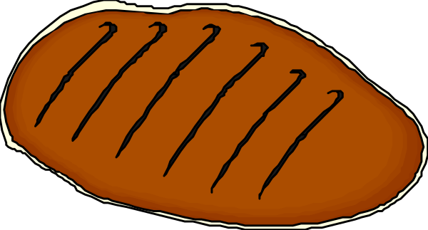 The image shows two pieces of sausage on a gray background with no additional context provided about their location within an oven or any other environment.
