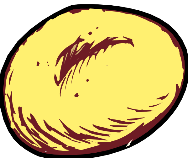 The image shows a cartoon of two bananas with faces drawn on them sitting next to each other against an orange background.