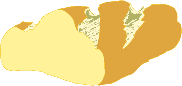 The image shows a map with various regions highlighted by different colored shapes overlaid on it.