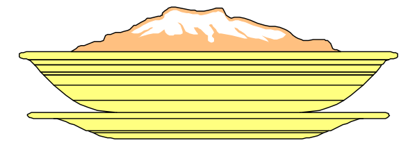 The image shows a stylized depiction of an ocean scene with waves crashing against rocks at either end; there is no text present in this clip-art representation.