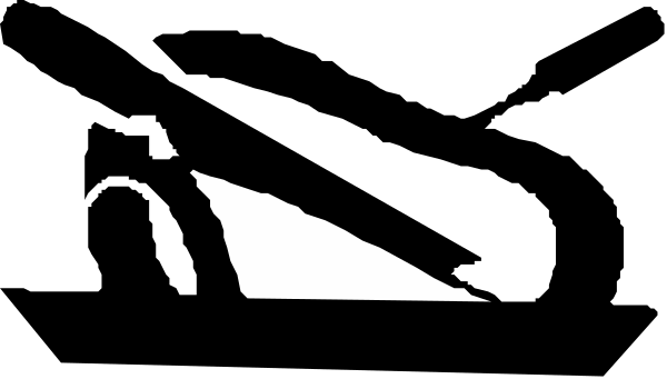 The image shows a black and white abstract design with geometric shapes that resemble an airplane flying through clouds against a gray background.