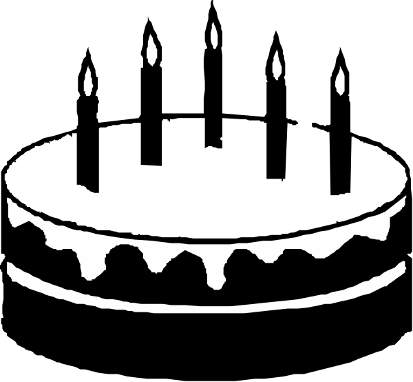 The black and white logo of a cake with teeth on it.