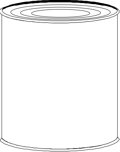 The image shows a cylindrical container with no visible contents against an indistinct background; it appears to be a simple line drawing without any additional context provided by other elements in the picture.