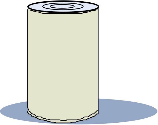 The image shows a roll of toilet paper on top of another cylindrical object that appears to be an empty canister with water droplets around it, suggesting recent use; both items rest against each other in front of what seems like a black background.