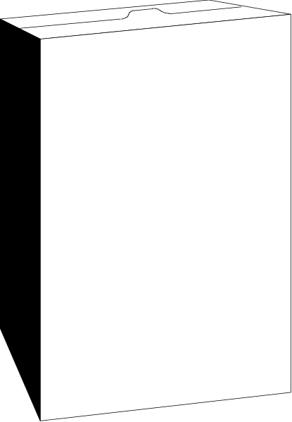 The image shows a white book with its cover partially visible on an angle against what appears to be a gray background; there is no text present in this clip-art representation of the scene.