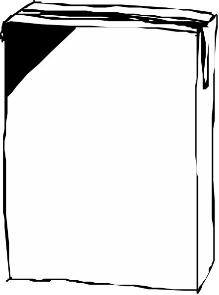 The black and white photo shows a refrigerator with its door open against an indistinct background.