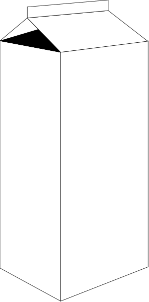 The image shows a white cardboard box standing upright against a gray background with no other discernible elements present.