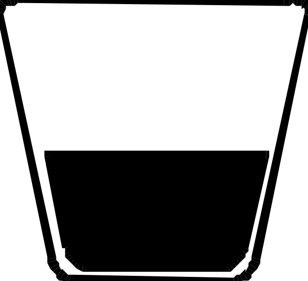 The black and white logo of a cup with two handles on it.