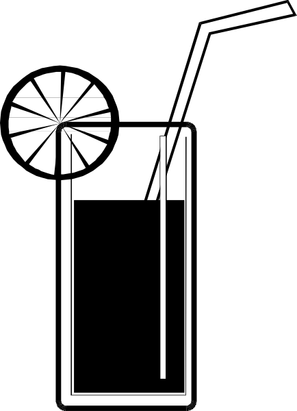 The black and white photo shows a simple line drawing of an umbrella with its handle pointing upwards on top right corner against dark background.